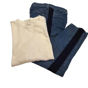 Rag & Bone Women’s Mazie Double Indigo Jeans Sz 27 & White Tee  Sz S/P